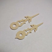 NEW Clockmaker Stock Plastic Cuckoo Clock Hands Bone Color Round Hole 2"