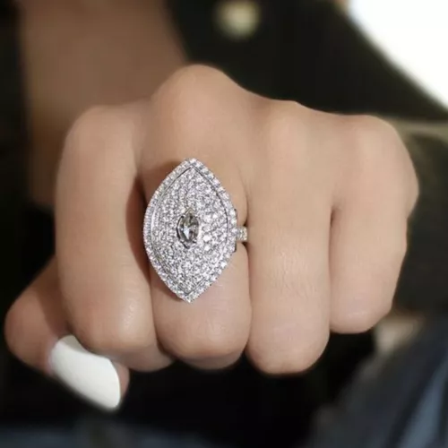 925 Silver Filled,Gold Cubic Zircon Rings Elegant Women Wedding Jewelry Sz 6-10 - Picture 16 of 31