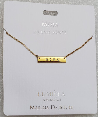 Lumiela ''Mom'' Personalized Necklace Nickel Free Gold Color NEW Inspiration