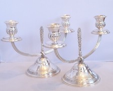 Coppia candelabri candelieri argento 800 portacandele antichi vintage Firenze