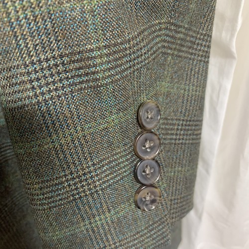 Ermenegildo Zegna 100% Wool Brown Olive Green Plaid Sport Coat Blazer Size 54L - Picture 7 of 13