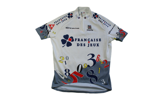 Maillot Cyclisme Vintage Française Des Jeux Sibille Gitane - Taille L Manches Courtes