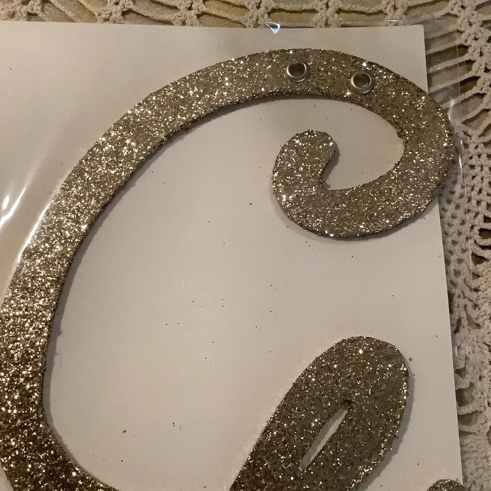 Nuevo en paquete 2016 Pottery Barn Kids plata cursiva letra G habitación infantil George 10"x6,5" Foto 2 de 4