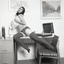 1960s Negative-sexy brunette pinup girl Janet Stewart-cheesecake t217095