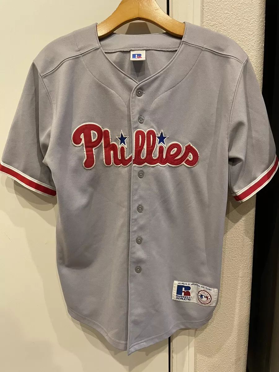 VINTAGE 90’s Philadelphia Phillies Away Road Jersey Russell Athletic Youth  14-16