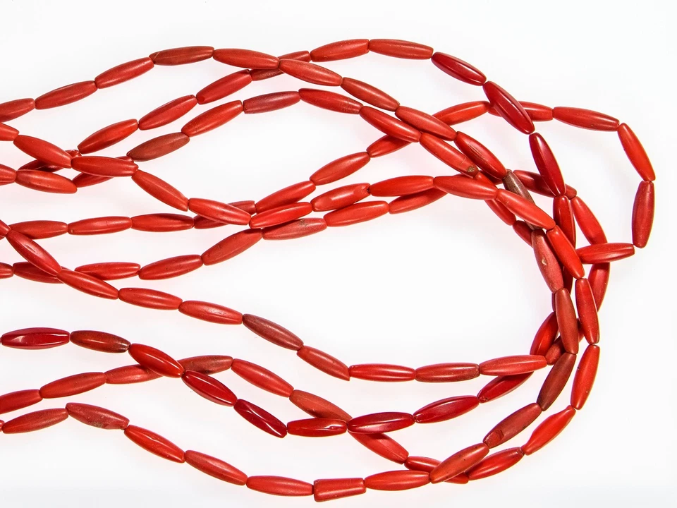 Contas de vidro fulani boêmias antigas opacas vermelhas carmesim - Imagem 2 de 4