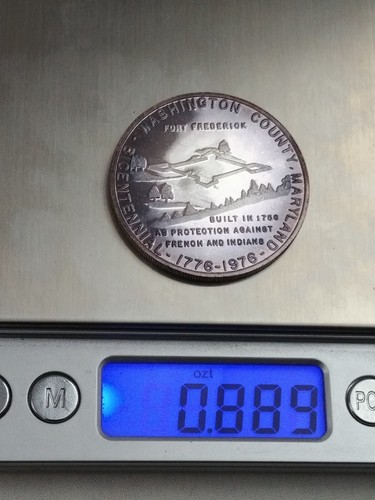 1976 Bicentennial Silver Medal Fort Frederick Washington County MD Monument Coin - Picture 22 of 23