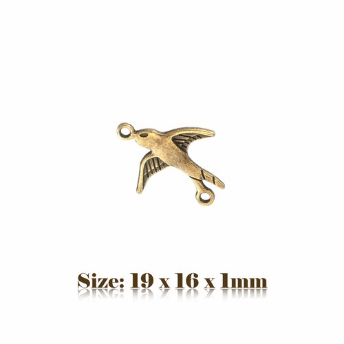 10 Bronze Antique Vintage Style Bird Charms Pendant Connectors Steampunk 124 - Picture 2 of 2
