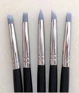 5Pcs Dental Grey Silicone Brush Adhesive Composite Resin Cement