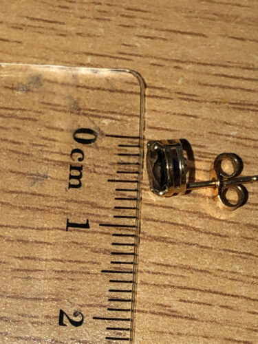Vintage Mexican Hallmarked 10ct Gold with Solitaire Sapphire Stud Earrings - Picture 11 of 13