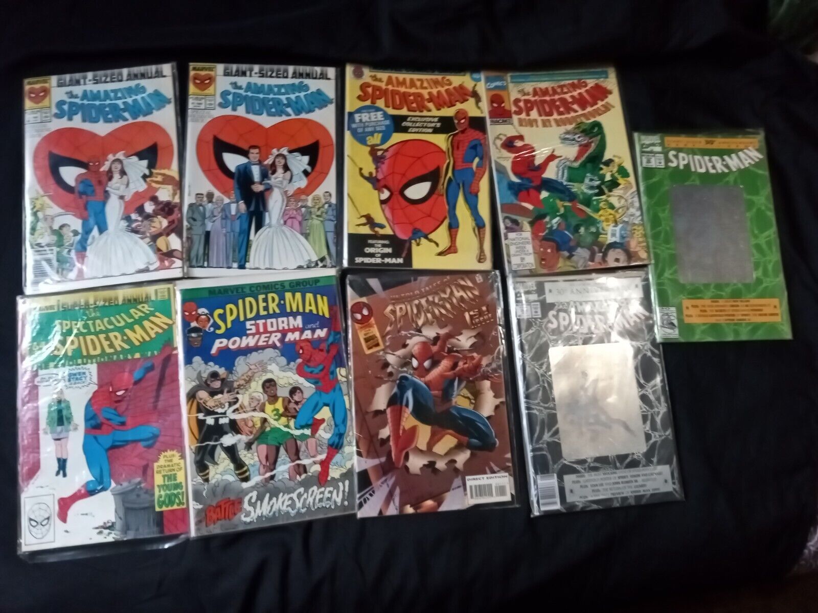 Spiderman comic lot~Wedding w/variant~30th anniversary holographic cover~9 comic
