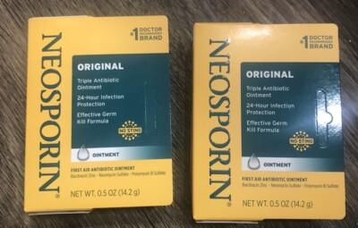 2 X Neosporin Original Triple First Aid Antibiotic Ointment 0.5oz, Exp 03/26