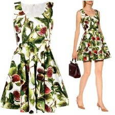 🆓US🛃 Dolce&Gabbana figs and leaves printed cotton dress IT 40