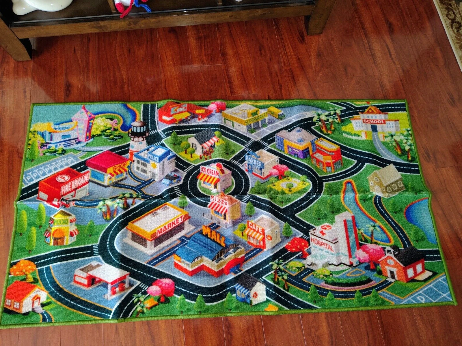 RGM CREATIONS KIDS CAR PLAY MAT CARPET - CITY LIFE - 58"X30" - NON-SLIP - NEW