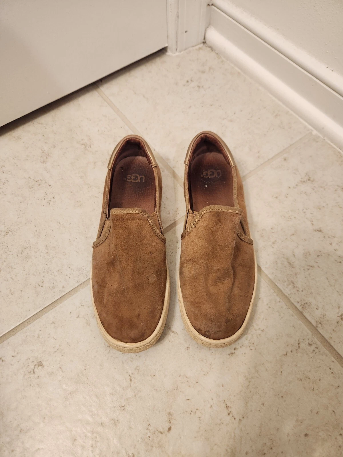 Scarpe UGG Cas mocassini scarpe sneakers comode marrone oro scamosciate taglia 5