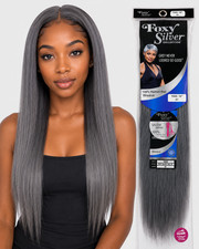 Foxy Silver Yaki 100 Human Hair Weave, 8"-18", Tangle free, Natural look