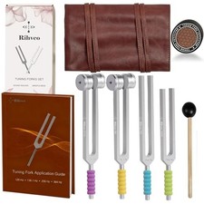 Tuning Forks for Healing Set 128Hz, 136.1Hz, 256Hz, 384Hz with Activator  ...