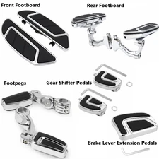 Full AirFlow Style Matching Set Front Rear Footpeg Floorboard For Harley Touring