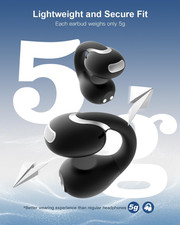 Open Ear Earbuds Bluetooth 5.4 True Wireless Clip on Earbuds Lightweight Comfort 5