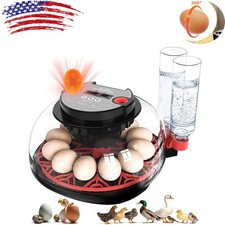 Egg Incubator with Automatic Egg Turning and Humidity Control - 12 Eggs, 360  US