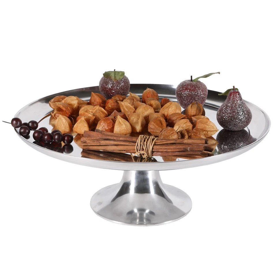 Dekoschale Obstschale Blumenschale Ø 52cm modern Aluminium poliert Schale  - Bild 3 von 4