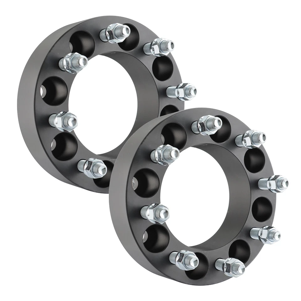 2x 2" Thick 8x6.5"(8x165.1mm) Wheel Adapter Spacer Fit Chevy 8Lug 14x1.5 Truck Foto 2 de 4