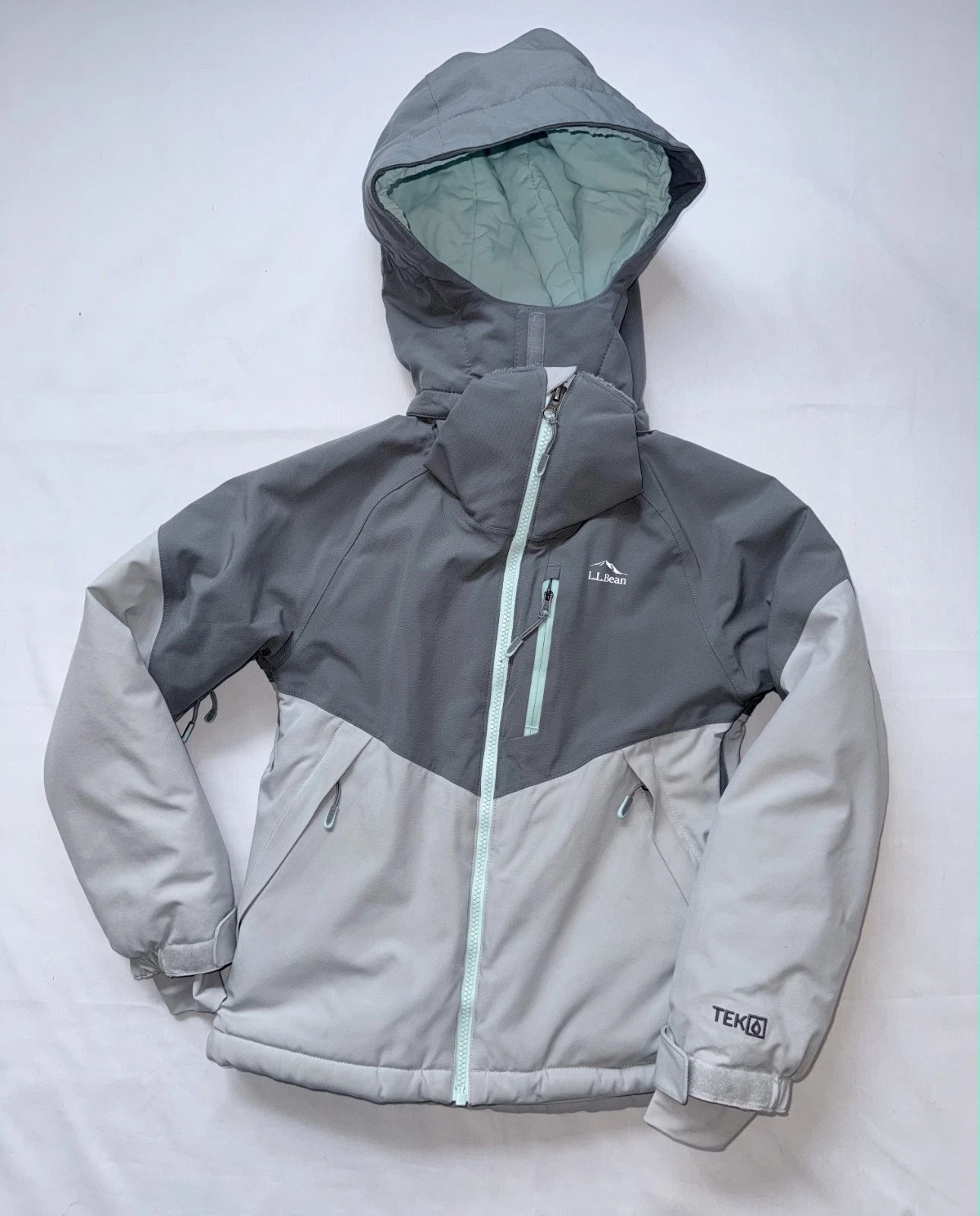 L.L. Bean Jacket Kids 8 Gray Colorblock Hooded Ski TEK Insulated Winter Coat
Opens in a new window o