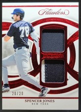 2025 Panini Flawless Spencer Jones Dual Prospect Patches Ruby /20 Yankees MS10
