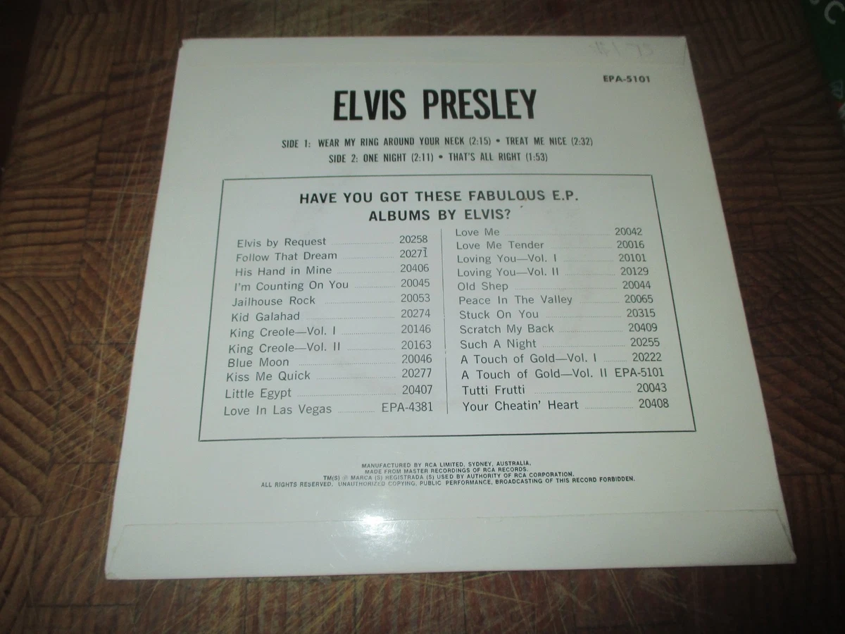 ELVIS PRESLEY A TOUCH OF GOLD VOLUME 2 EP1967  RCA VICTOR RECORDS EPA-5101 (B)