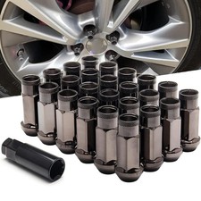 24pcs 12x1.5 Lug Nuts Extended Tuner Cold Forged Steel Wheel Nuts Open End Ti...
