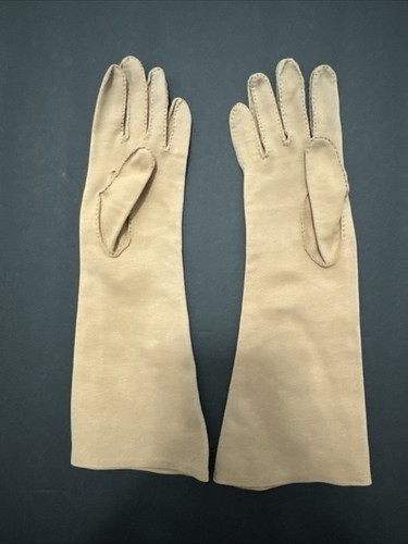 Vintage Wear Right Brown Gloves 12” Made In West Germany Women's SZ 6 1/2 - Picture 2 of 9