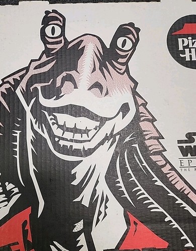 Barattolo Barattolo Binks Star Wars Episodio 1 Pizza Hut Box Cartone Usato Collezionismo Promo - Foto 4 di 8