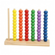 Wooden Bead Counting Rack Toy Painted Beads Bead Counting Toy Open-Frame