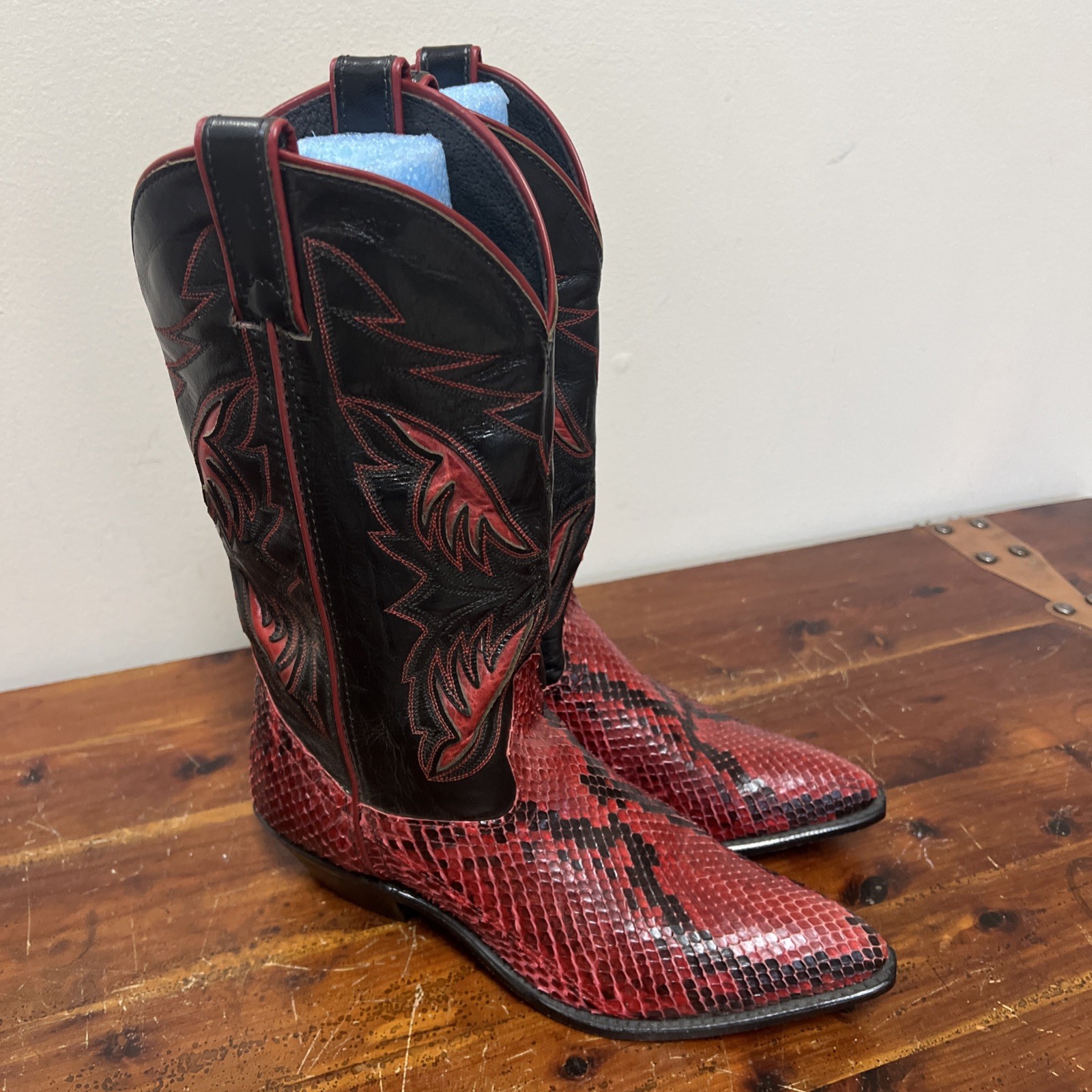 Vintage Code West Red Python Leather Cowgirl Boot… - image 12