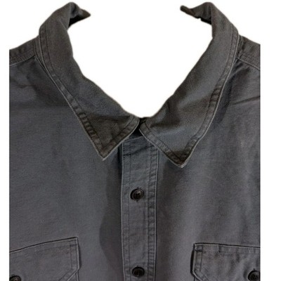Redhead Canvas Work Shirt Mens 3XL XXXL Short Sleeve Button Light Gray Utility