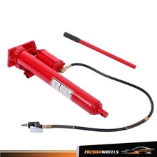 8 Ton Hydraulic Air Long Ram Jack Clevis Base Engine Lift Hoist Single Pump Red