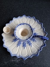 Victoria England Blakeney Ironstone Staffordshire Blue And White Candle Holder