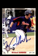 Signed Baseball Card Auto Michael Saunders 2010 MultiAd Tacoma Rainiers