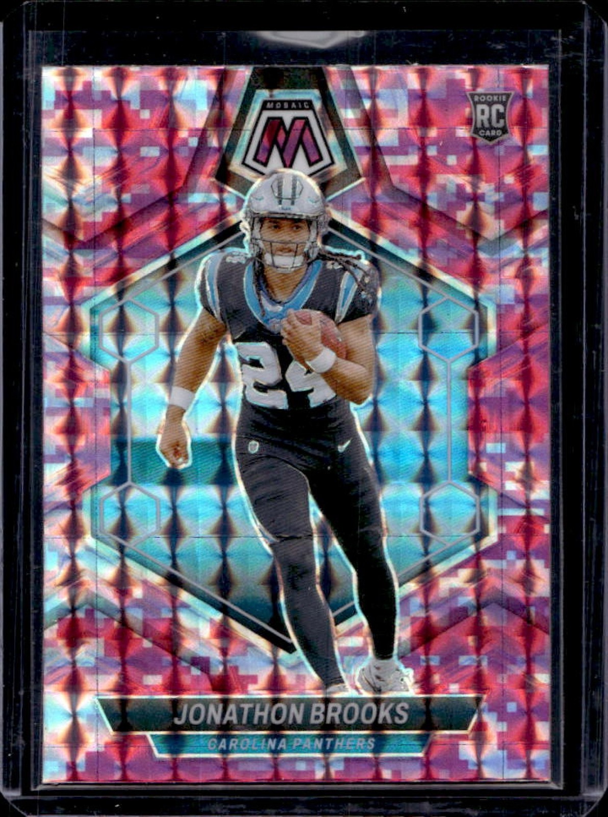 2024 Panini Mosaic Jonathon Brooks RC Camo Pink Prizm Rookie #345 Panthers
