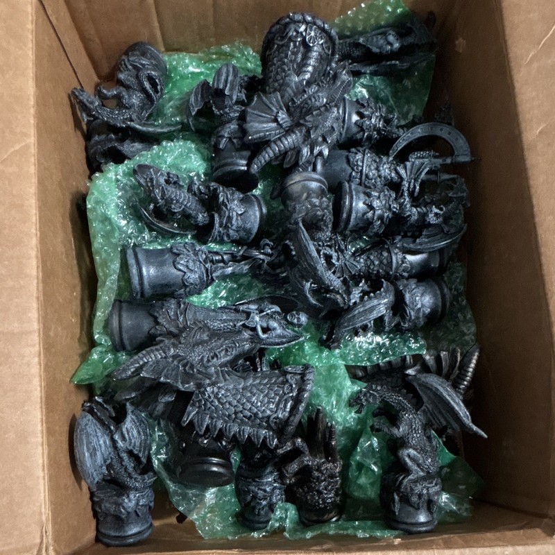 Dungeons and Dragons Black Resin Chess Pieces 