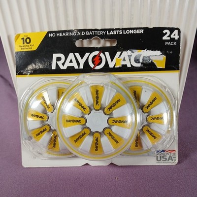 *24 Pack* Genuine Rayovac Hearing Aid Batteries Size 10. A1 Made in USA