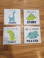 Dinosaur Nursery Wall Decor Set Of 4 8x8
