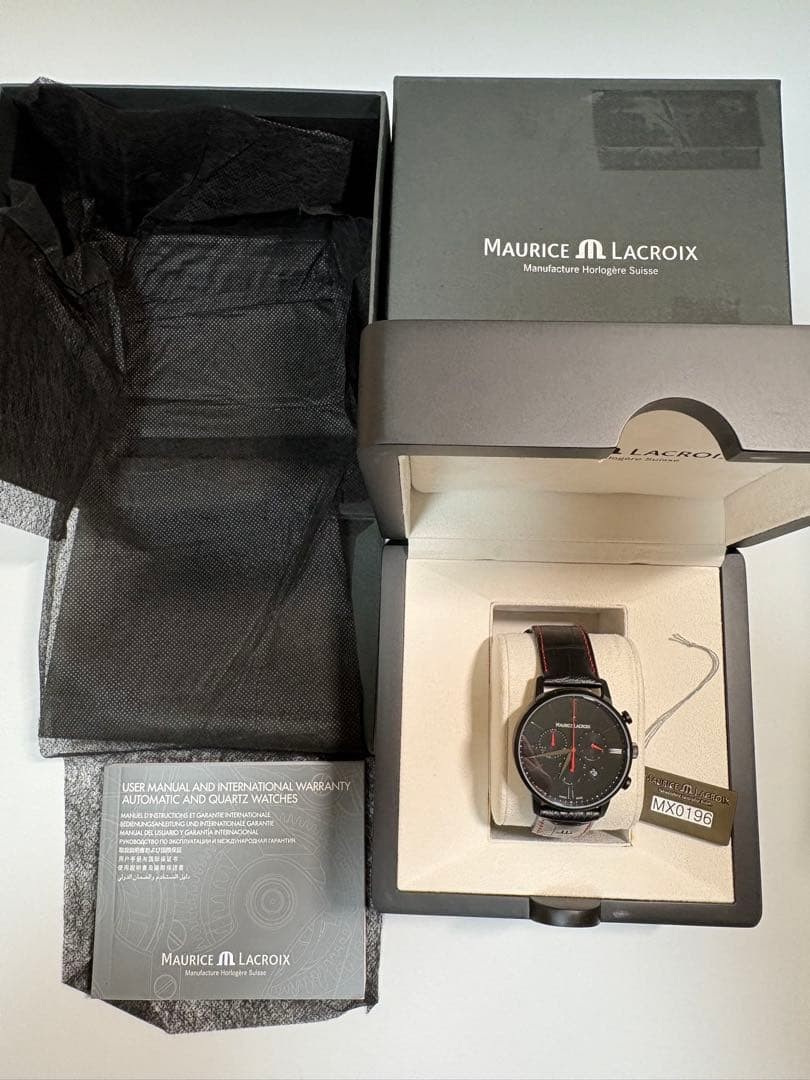 Maurice Lacroix Erilos Quartz Chronograph Watch 40mm Black Analog Mens image 3