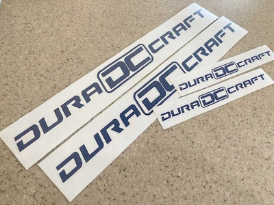 #ad DuraCraft Vintage Boat Decals 18quot; 9quot; Navy 4 PAK FREE SHIP FREE Fish Decal $28.00