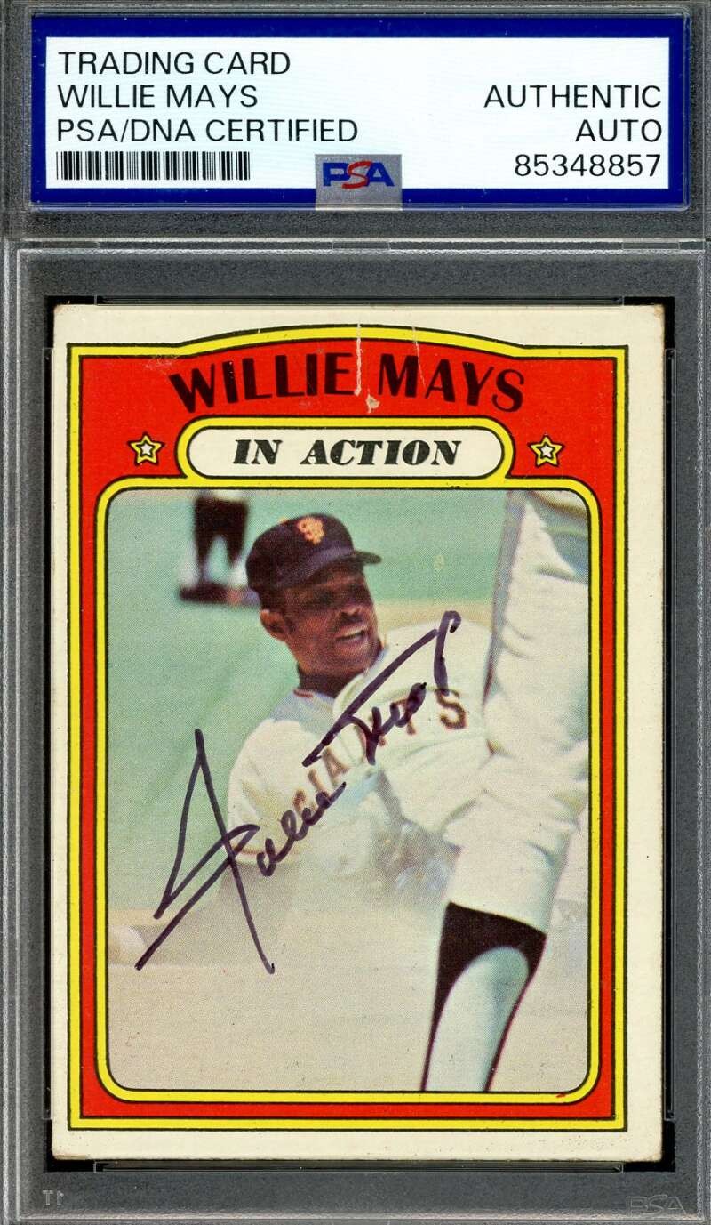 Willie Mays PSA DNA Signed 1972 Topps In Action Autograph