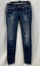 Miss Me JP5619S Blue Sequin Embellished Flap Pocket Skinny Jeans Women's 25