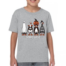 Spooky Goosy Youth T-shirt Halloween Trick or Treat Funny Pumpkin Head Kids