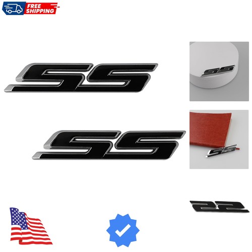2 pcs SS Emblem Metal Super Sport Badge 3D SS Sticker Parts Camaro SS ...