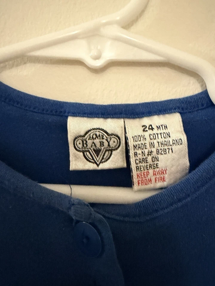 Vestido Azul Acme Bebé Años 90 Looney Tunes Piolín Y Bichos Conejito Niñas 24m Foto 4 de 4