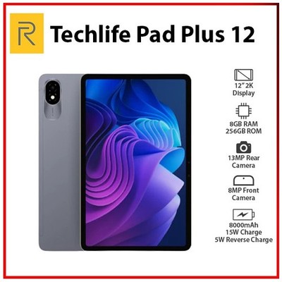 Realme Techlife Pad Plus 12 4G GREY 8GB+256GB LTE Android PC Tablet (Wi-Fi+4G)